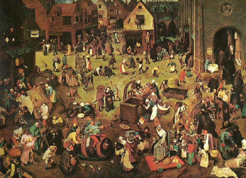 Pieter Bruegel fastlagens strid med fastan Spain oil painting art